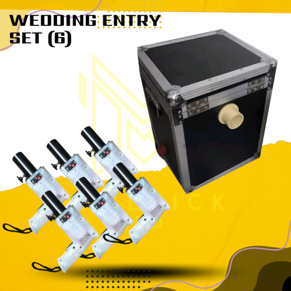 Wedding Entry Set (6) Six Pyro Guns & Single Nozzle Fog Machine for Grand Celebrations