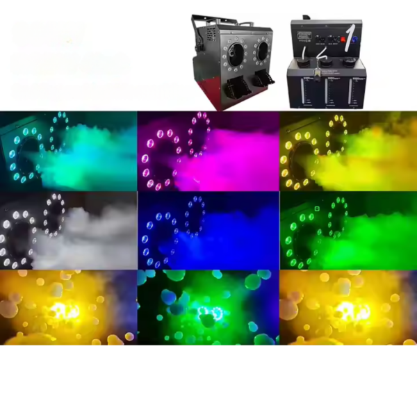 Heavy Duty 2 Hole 4-in-1 RGBW LED Fog & Bubble Machine - DMX, Remote, 24x3W LEDs - Image 4